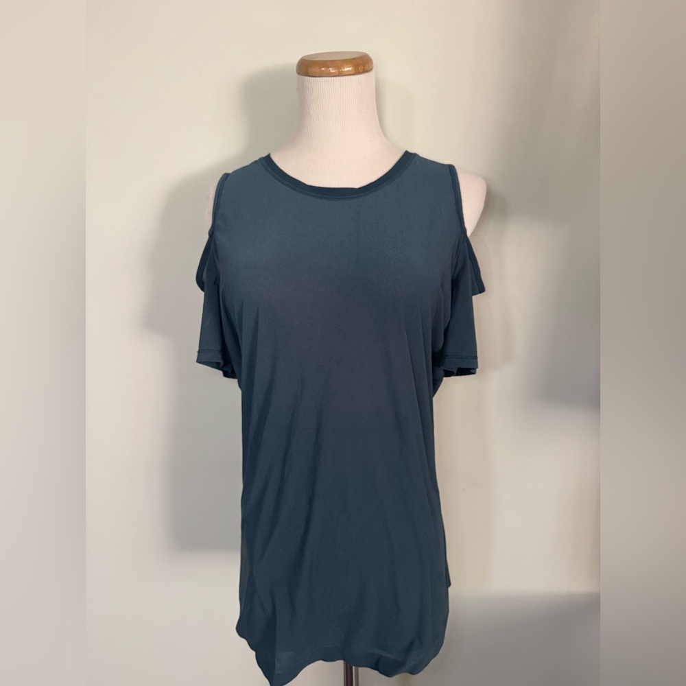 [Lululemon] “Ready Set Go” Short Sleeve Submarine Blue Top Sz: L